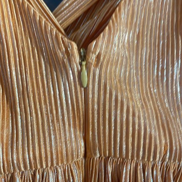 Sabina Musayev Alma mini Dress in Mandarin orange metallic tiered dress L - Picture 7 of 10